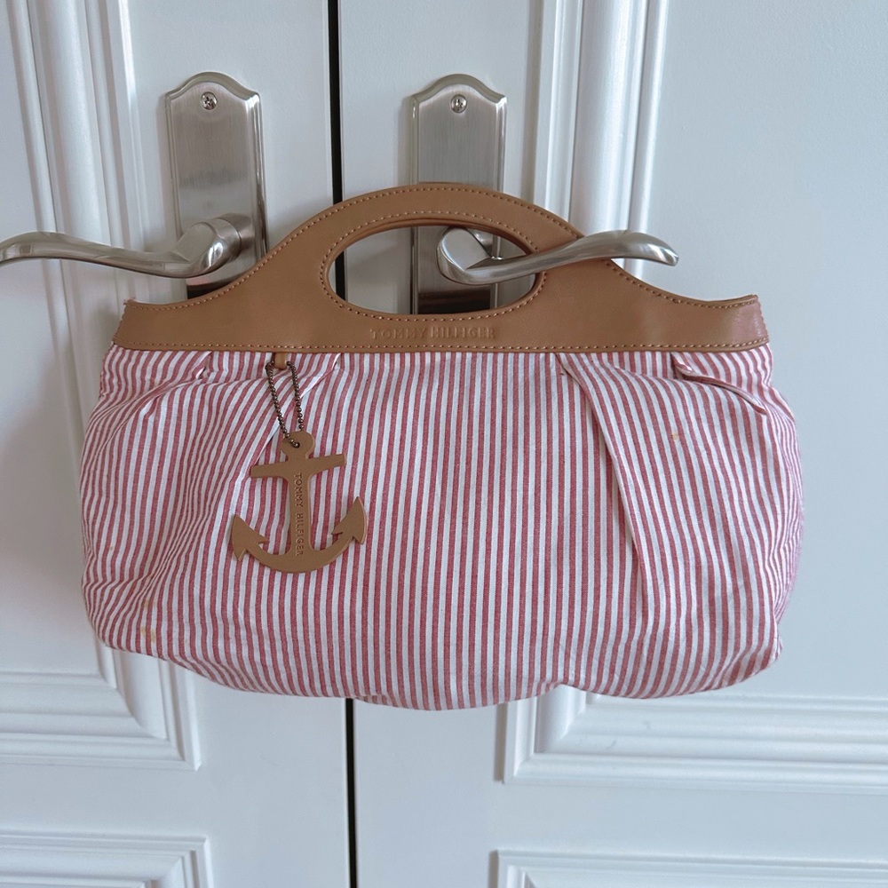 Y2K Pin Up Tommy Hilfiger Nautical Red & White Striped Medium Clutch